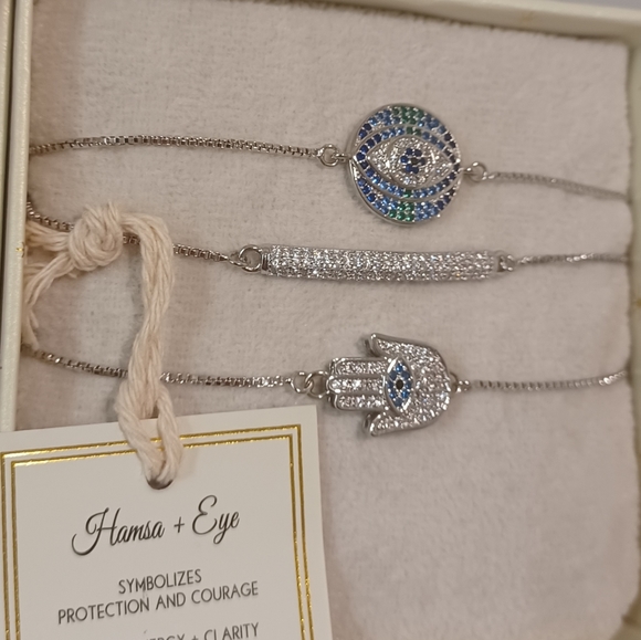 3 EYE CANDY BRACELETS CUBIC ZIRCONIA ONE SIZE - Picture 2 of 8